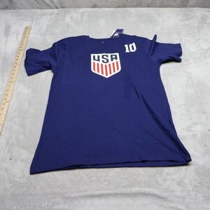 US Soccer Shirt Mens Small Blue Soccer Pulisic #10 Graphic Crew Tee $20 NEW